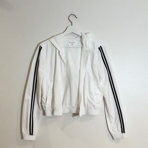 Love Tree White Track Jacket With Black Stripe